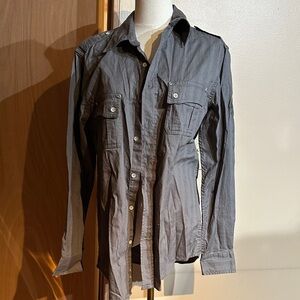 Vintage Charcoal Button-Up Shirt